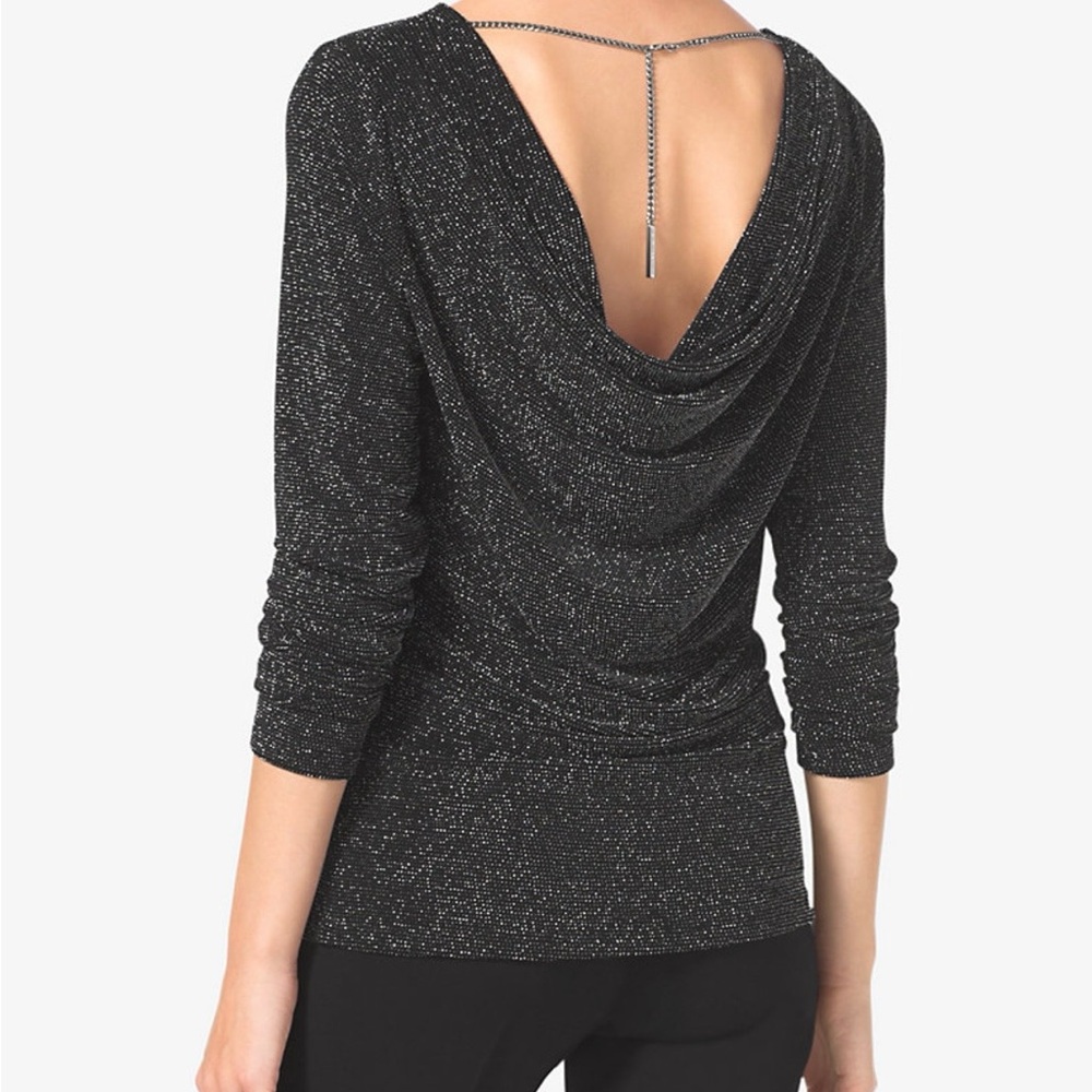 Michael Kors Sparkle Cowl Neck Top Large